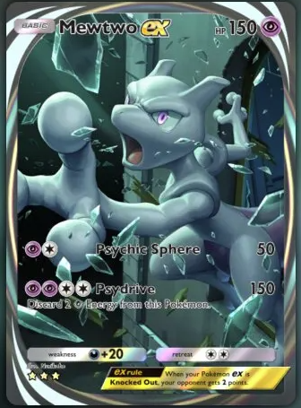 Mewtwo EX slab front, certificate 10091026